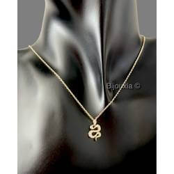 Collier Pendentif "Serpent" Oxyde de Zirconium En Plaqué or 18 carats 750/1000