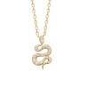 Collier Pendentif "Serpent" Oxyde de Zirconium En Plaqué or 18 carats 750/1000