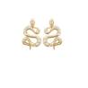 Boucles D'oreilles Puces Serpent Oxyde de Zirconium Plaqué or 18 CARATS 750/000