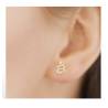 Boucles D'oreilles Puces Serpent Oxyde de Zirconium Plaqué or 18 CARATS 750/000