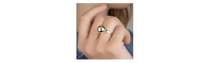 Bague Boule Plaqué Or 18 Carats 750/1000 Bijoux T48 à T64