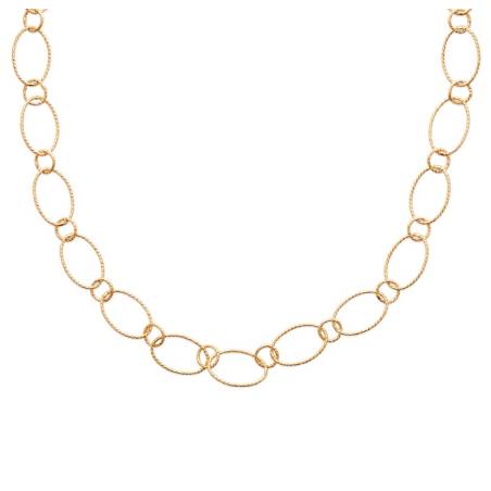 Collier Maillons Ovales Scintillants En Plaqué Or 18 Carats 750/000