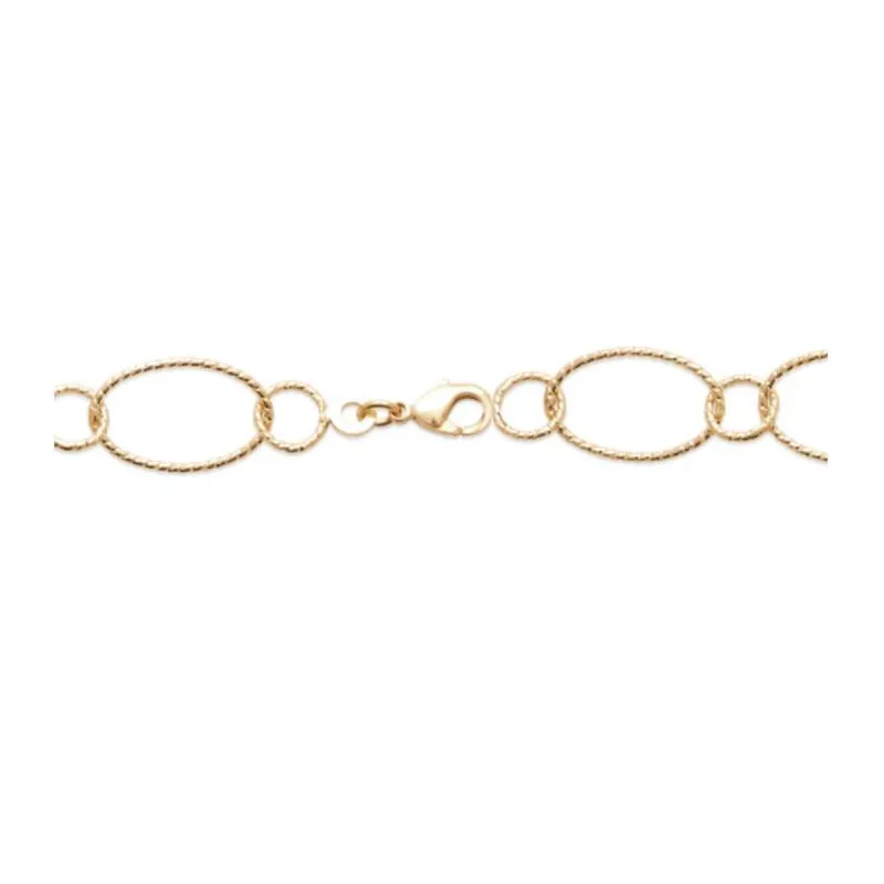 Bracelet En Maillons Ovales Scintillants - Plaqué Or 18 Carats (750/000) - Neuf Avec étiquettes