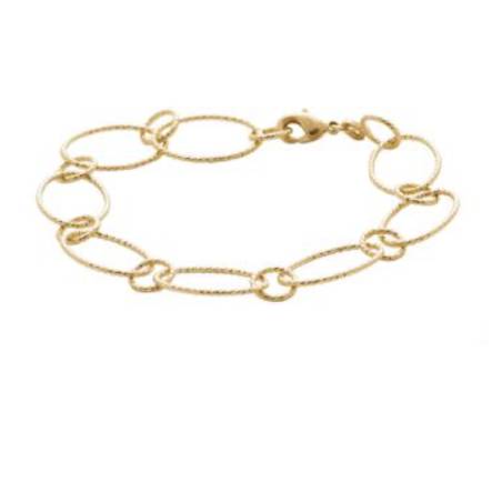 Bracelet Maillons Ovales Scintillants En Plaqué Or 18 carats 750/000