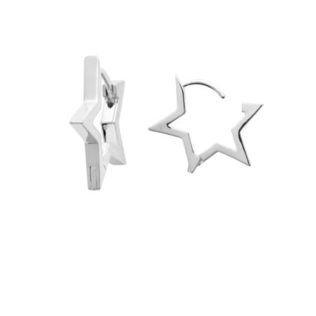 Créoles Ouvrante Forme Étoile Argent 925/000 Rhodié