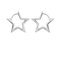 Créoles Ouvrante Forme Étoile Argent 925/000 Rhodié