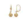 Boucles D'oreilles Dormeuses Boules Pendantes 12MM Plaqué or 18 Carats 750/000