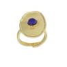 Bague Réglable En argent 925/1000 Doré Brossé Pierre Naturelle Lapis Lazuli