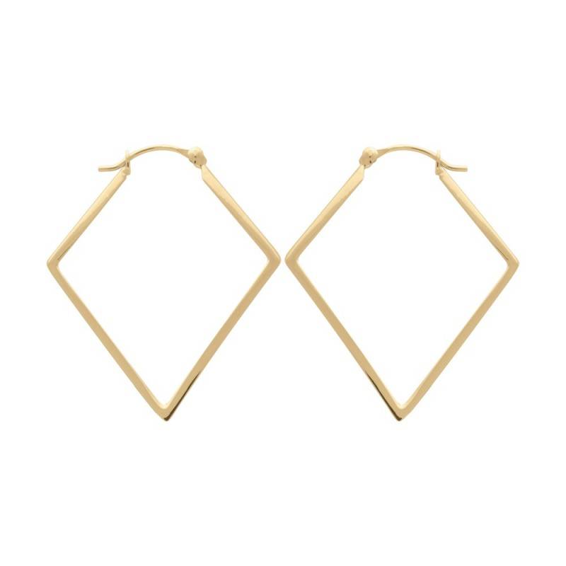 Créoles Forme Trapèze Hauteur 4CM En Plaqué Or 18 Carats 750/000