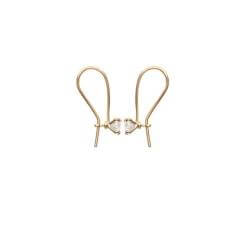 Boucles d'oreilles Pendantes Type Dormeuses Cristal Zirconium Plaqué or 750/000