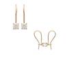 Boucles d'oreilles Pendantes Type Dormeuses Cristal Zirconium Plaqué or 750/000