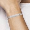 Bracelet Gravure Identité Figaro 21 CM X 8MM  Argent 925/1000