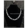 Chaîne Homme 55CM x 1CM LARGE Figaro Alternée 1+3 Argent Massif 925/000
