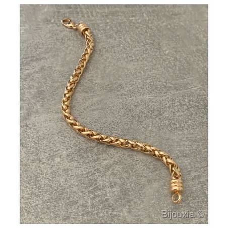 Bracelet Maille Palmier 19CM En Plaqué Or 18 Carats Bijoux Femme