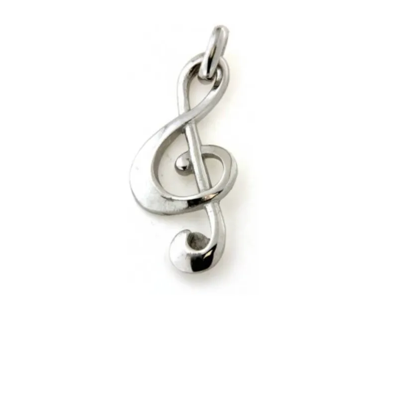 Pendentif Clé De Sol En Argent Sterling 925 - Bijou Musical Argent Massif