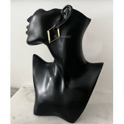 Créoles Forme Trapèze Hauteur 4CM En Plaqué Or 18 Carats 750/000