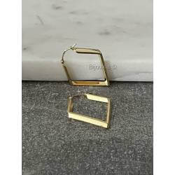 Créoles Forme Trapèze Hauteur 4CM En Plaqué Or 18 Carats 750/000