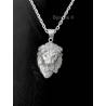 Grand Pendentif Tête de Lion Robuste En Argent Massif 925/000