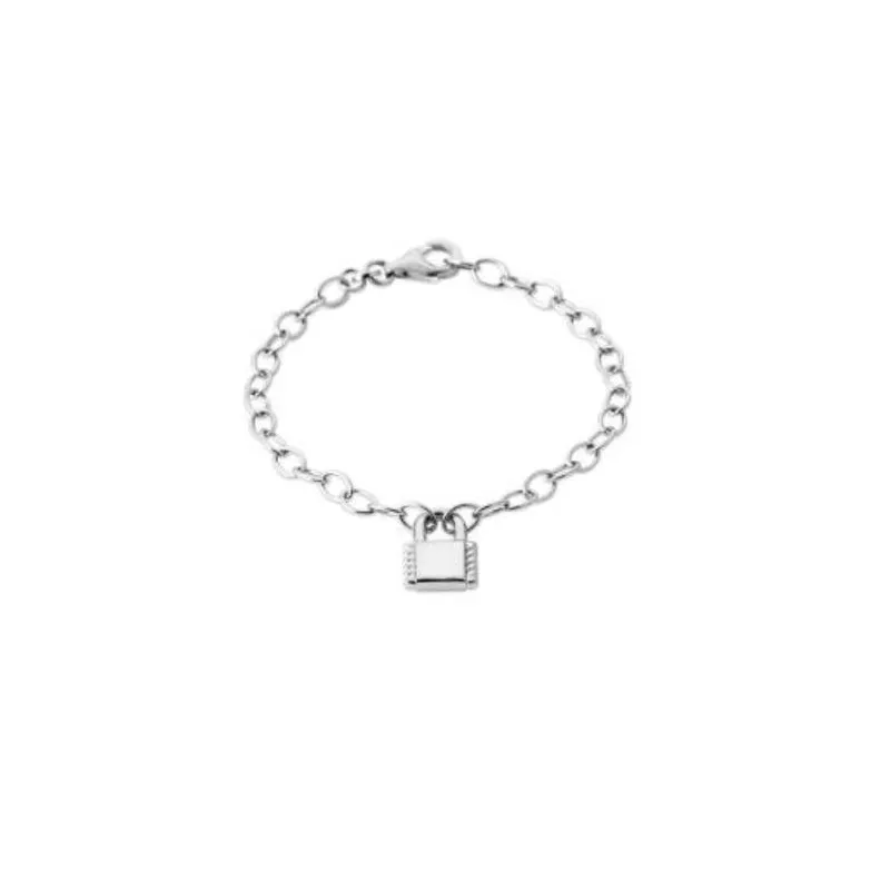 Bracelet Chaîne Avec Pendentif Cadenas En Argent Sterling 925 - Bijou Neuf Avec étiquettes, Marque Bijouxia