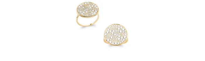Bague Pavé Microserti Oxyde de Zirconium Plaqué Or 18 Carats T50 à T60
