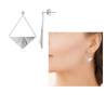 Boucles D'oreilles Pendantes Triangle Chaînette Argent Massif 925 Rhodié
