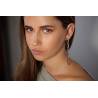Boucles d'oreilles Longues Maillons Ovales Entrelacés Argent Massif 925 Platiné