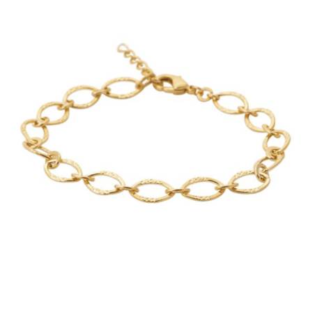 Bracelet Maillons Entrelacés Ovales En Plaqué Or 18 Carats 750/000