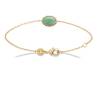 Bracelet Cabochon Véritable Aventurine Verte En Plaqué or 18 Carats 750/000