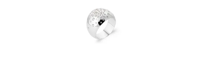 Bague Bombée Oxyde de Zirconium Argent Massif 925/00 T50 à T60