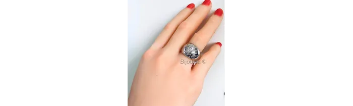 Bague Bombée Oxyde de Zirconium Argent Massif 925/00 T50 à T60