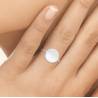 Bague Ronde Nacre En Argent Massif Rhodié 925/1000 T50 à T60