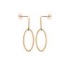 Boucles D'oreilles Pendantes Motif Chaîne Ovales Plaqué or 18 Carats 750/000