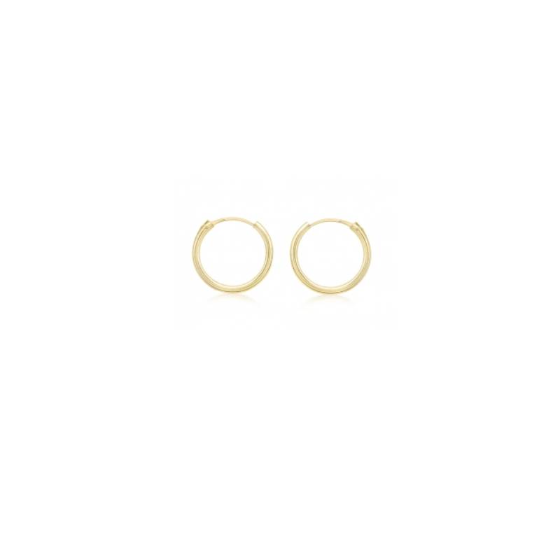 Boucles D'oreilles Créoles Rondes Fine Diamètre 1,6CM En Or 375/000