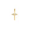 Pendentif Croix Bicolore Or 375/1000 avec infini en Or blanc