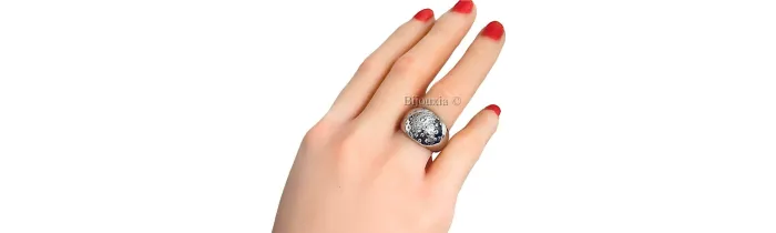 Bague Bombée Oxyde de Zirconium Argent Massif 925/00 T50 à T60