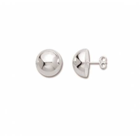 Boucles D'oreilles Demi-Boules 12MM Argent 925/1000-CPL