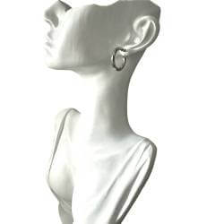 Boucles D'oreilles Créoles Torsadées 2CM Argent Massif 925 Rhodié