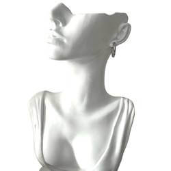 Boucles D'oreilles Créoles Torsadées 2CM Argent Massif 925 Rhodié