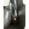 Collier Pendentif Cristal Bleu Aigue Marine Plaqué or 18 Carats 750/000al