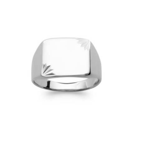 Bague Chevalière en argent massif 925/1000 Bijoux Mixte