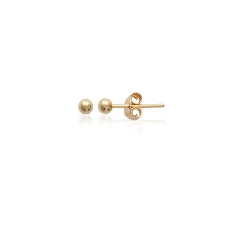 Boucles D'oreilles Petites Boules 3MM Plaqué Or 18 carats 750/000