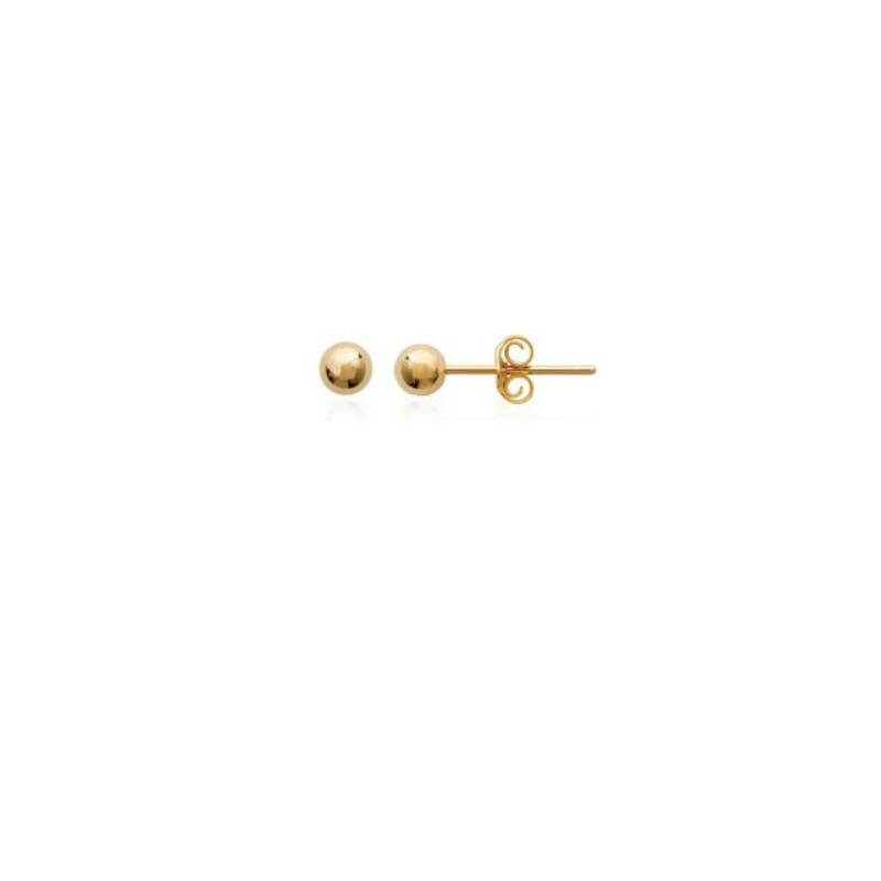 Boucles D'oreilles Boules 4MM Plaqué Or 18 carats 750/000