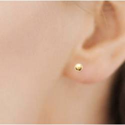 Boucles D'oreilles Boules 4MM Plaqué Or 18 carats 750/000