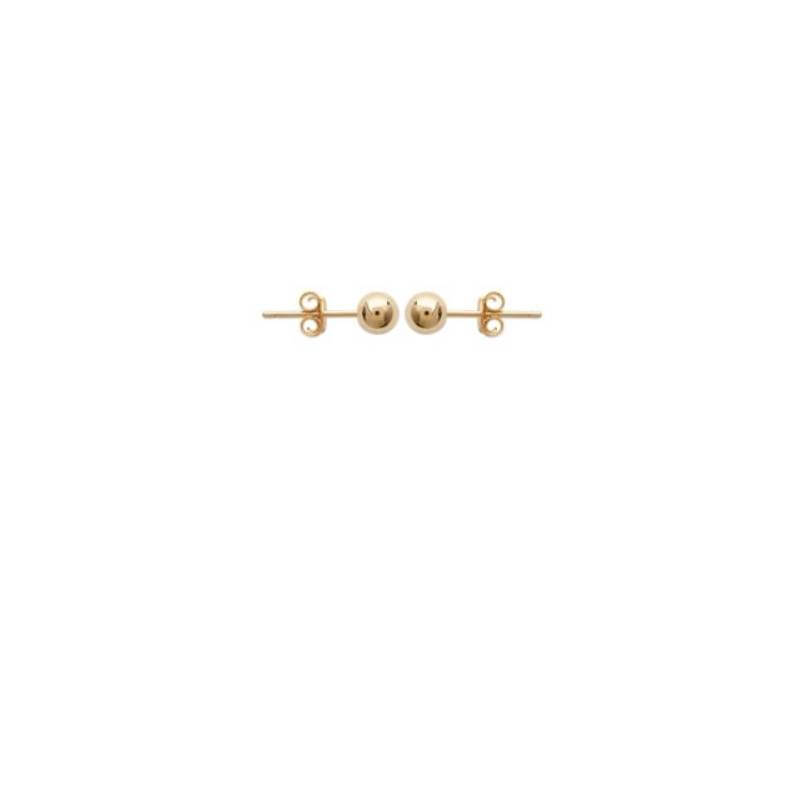 Boucles D'oreilles Petites Boules 5MM Plaqué Or 18 carats 750/000