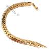 Collier Large Maille Anglaise 45cm X 9mm En Plaqué Or 18 Carats Bijou Femme