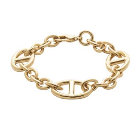 Bracelet Grosse Maille Marine et Forçat 20CM Plaqué Or 18 Carats 750/1000 MIXTE