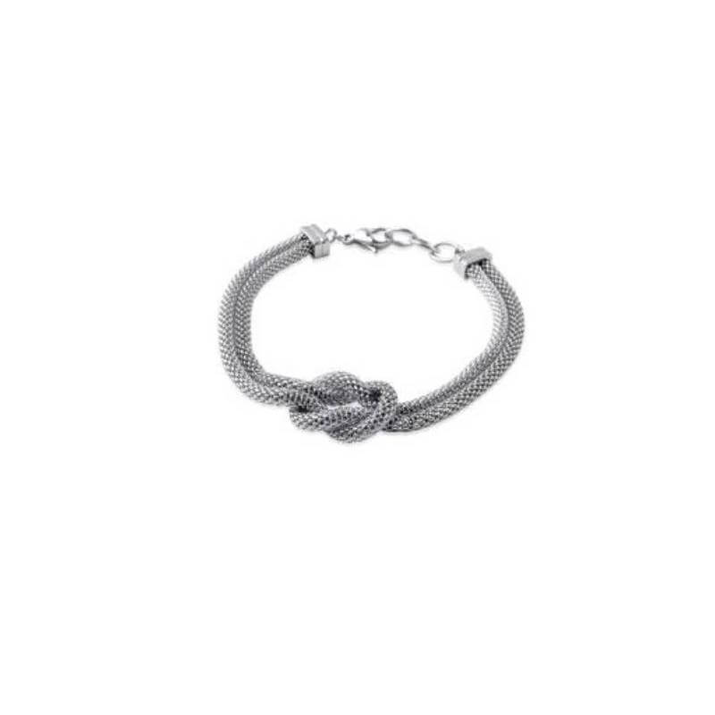 Bracelet Double Chaîne Serpent Nœud En Acier Inoxydable