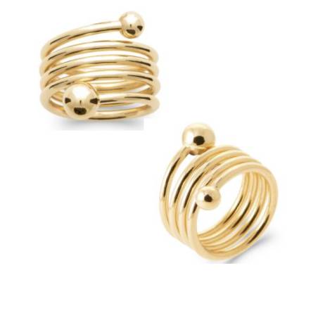 Bague Large Multi Rangs Boules En Plaqué Or 18 Carats Tailles 50 à 60