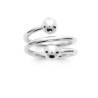 Bague Double Boules Triple Rangs En Argent Massif 925/000 Tailles 50 à 60