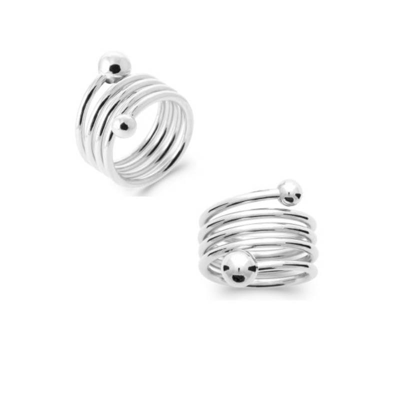 Bague Large Multi Rangs Boules En Argent Massif 925/000 Tailles 50 à 60